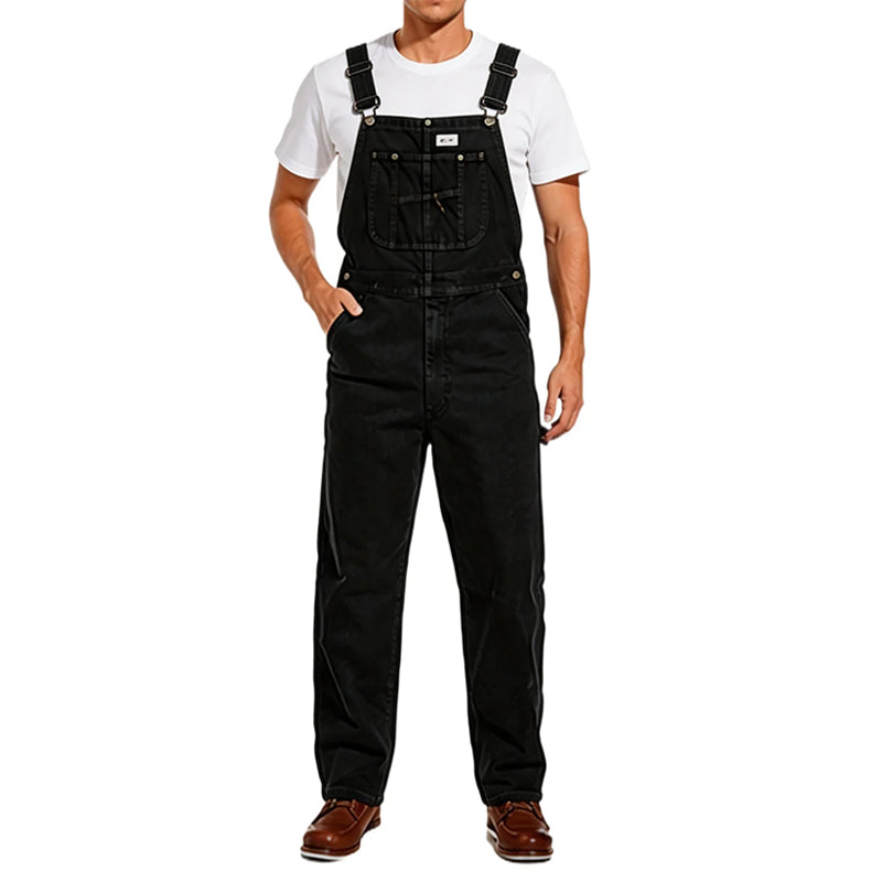 🔥Last Day Promotion🔥 Men's Denim Bib Overalls, Workwear with Adjustable Straps and Convenient Tool Pockets