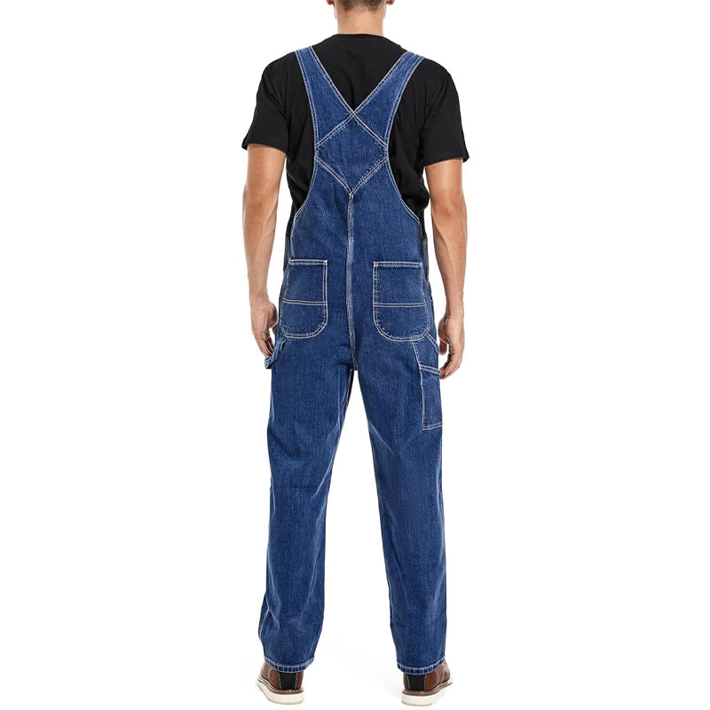 🔥Last Day Promotion🔥 Men's Denim Bib Overalls, Workwear with Adjustable Straps and Convenient Tool Pockets