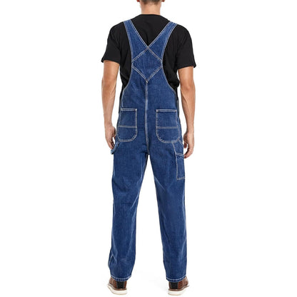 🔥Last Day Promotion🔥 Men's Denim Bib Overalls, Workwear with Adjustable Straps and Convenient Tool Pockets