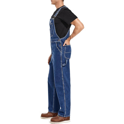 🔥Last Day Promotion🔥 Men's Denim Bib Overalls, Workwear with Adjustable Straps and Convenient Tool Pockets