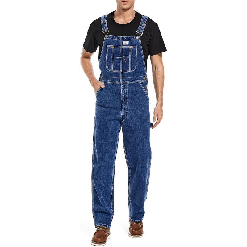 🔥Last Day Promotion🔥 Men's Denim Bib Overalls, Workwear with Adjustable Straps and Convenient Tool Pockets