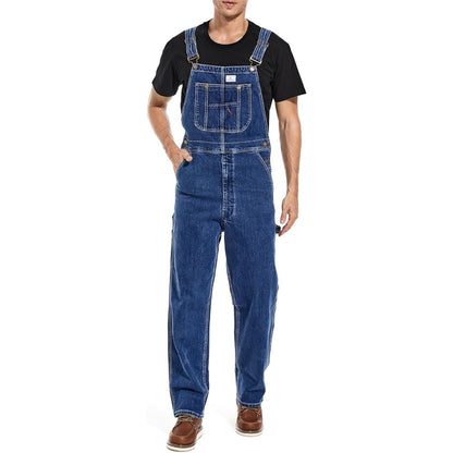 🔥Last Day Promotion🔥 Men's Denim Bib Overalls, Workwear with Adjustable Straps and Convenient Tool Pockets