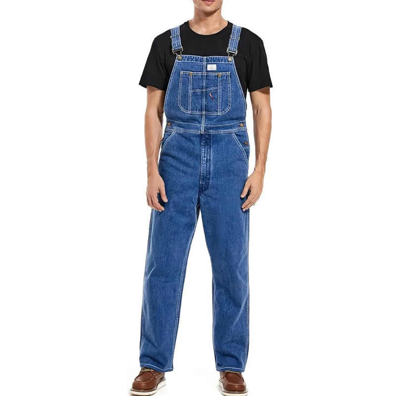 🔥Last Day Promotion🔥 Men's Denim Bib Overalls, Workwear with Adjustable Straps and Convenient Tool Pockets