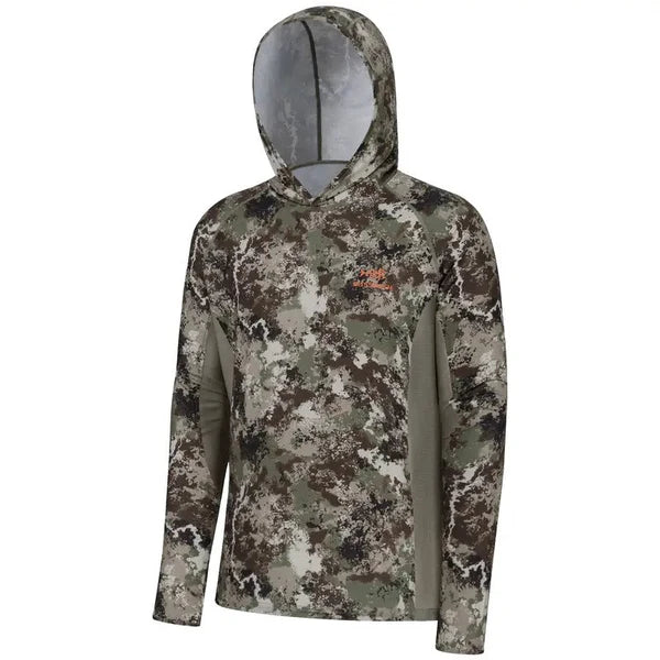 Men’s UPF 50+ Long   Sleeve Fishing Hoodie   with UV Neck Gaiter