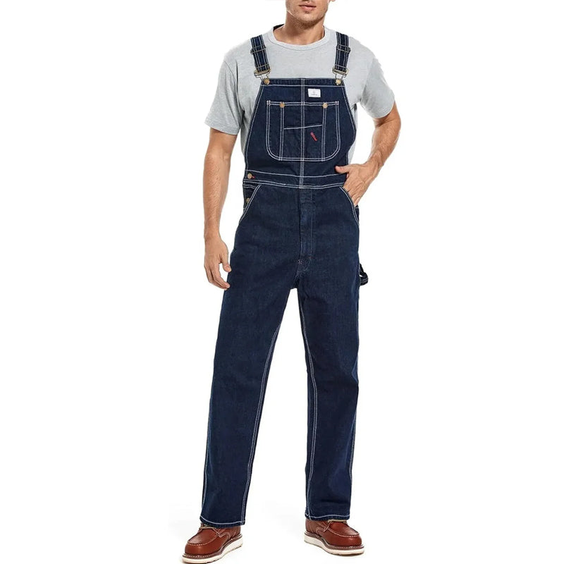 🔥Last Day Promotion🔥 Men's Denim Bib Overalls, Workwear with Adjustable Straps and Convenient Tool Pockets